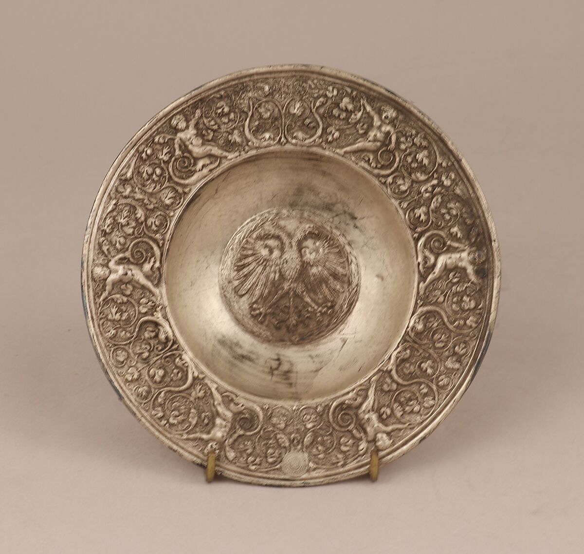 Plate, Elkington &amp; Co. (British, Birmingham, 1829–1963), White metal, British, Birmingham, after German original 