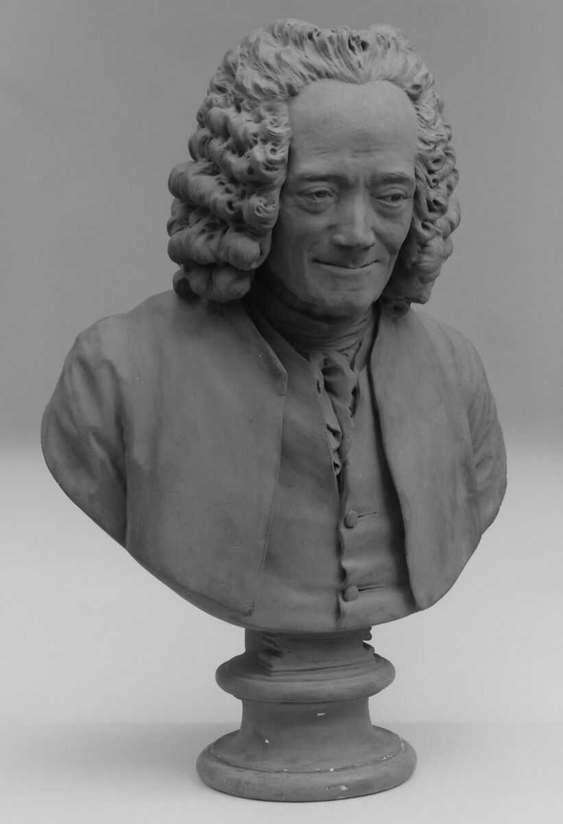Voltaire (Marie François Arouet, 1694–1778), After a model by Jean Antoine Houdon (French, Versailles 1741–1828 Paris), Painted plaster; painted and gilded wood, French