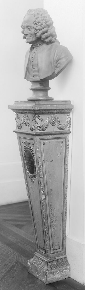 Voltaire (Marie François Arouet, 1694–1778), After a model by Jean Antoine Houdon (French, Versailles 1741–1828 Paris), Painted plaster; painted and gilded wood, French