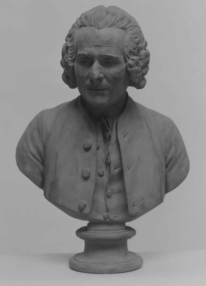 Jean Jacques Rousseau (1712–1778), After a model by Jean Antoine Houdon (French, Versailles 1741–1828 Paris), Painted plaster; painted and gilded wood, French