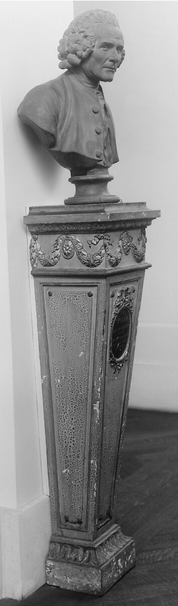 Jean Jacques Rousseau (1712–1778), After a model by Jean Antoine Houdon (French, Versailles 1741–1828 Paris), Painted plaster; painted and gilded wood, French