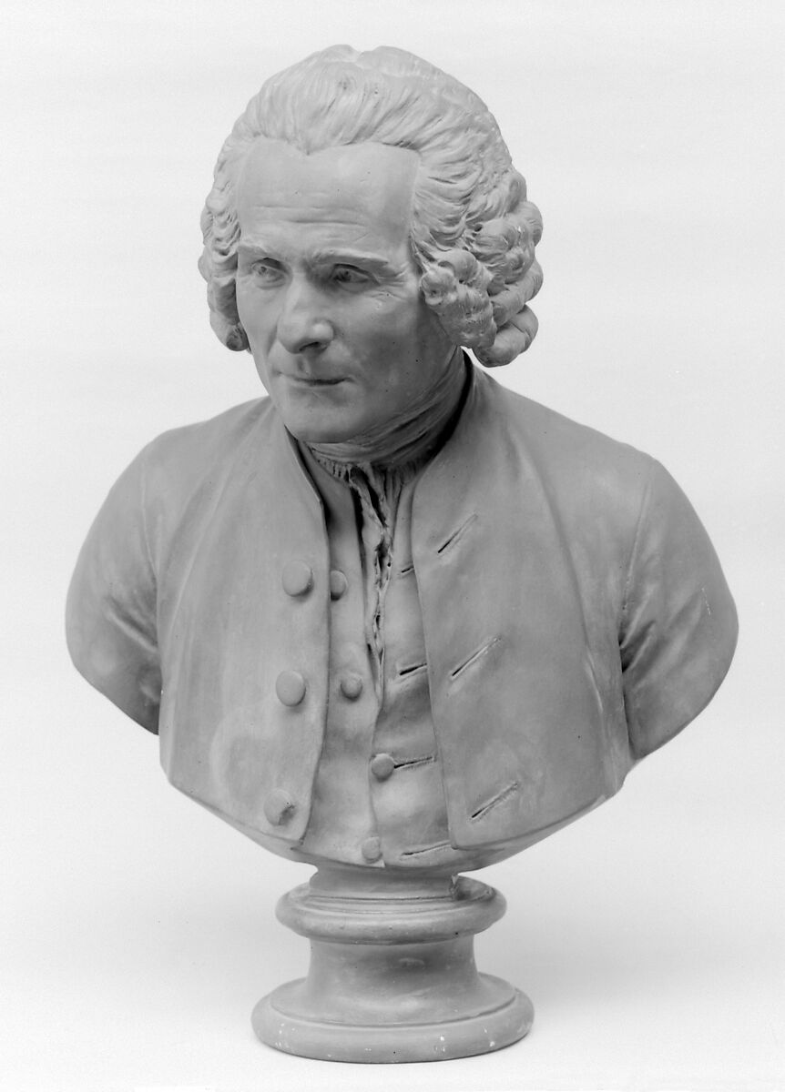 Jean Jacques Rousseau (1712–1778), After a model by Jean Antoine Houdon (French, Versailles 1741–1828 Paris), Painted plaster; painted and gilded wood, French