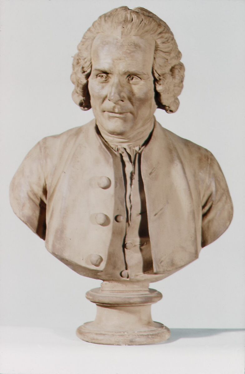 Jean Jacques Rousseau (1712–1778), After a model by Jean Antoine Houdon (French, Versailles 1741–1828 Paris), Painted plaster; painted and gilded wood, French