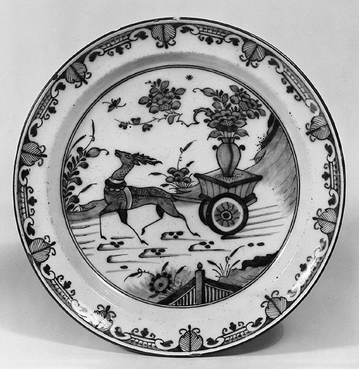 Plate, The "Greek A" Factory, Tin-glazed earthenware, Dutch, Delft 