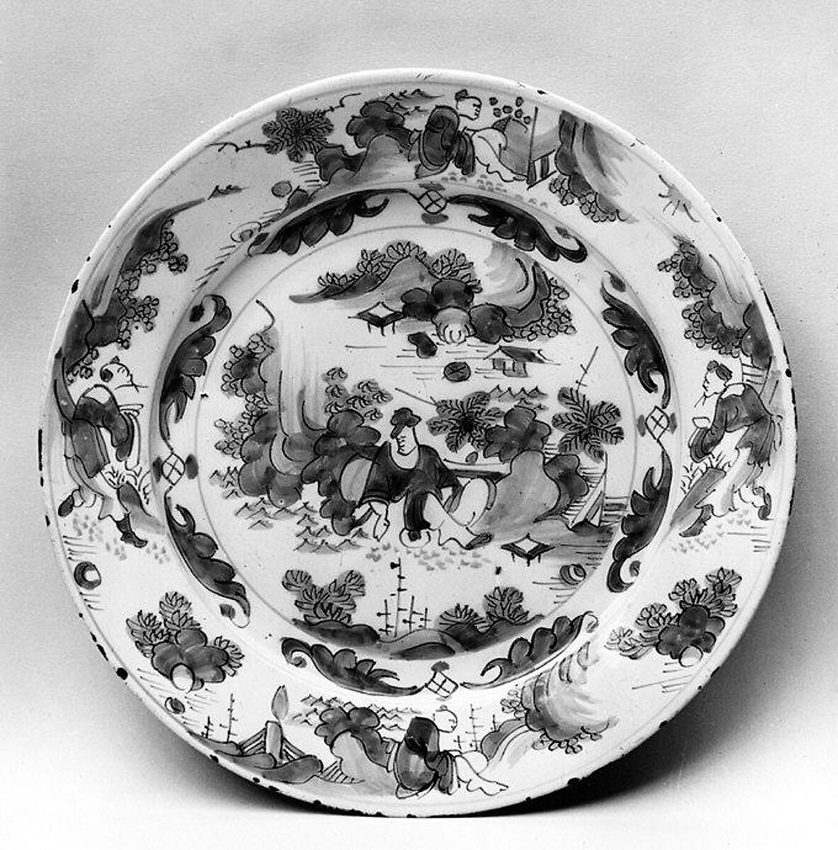 Plate, Tin-glazed earthenware, German 