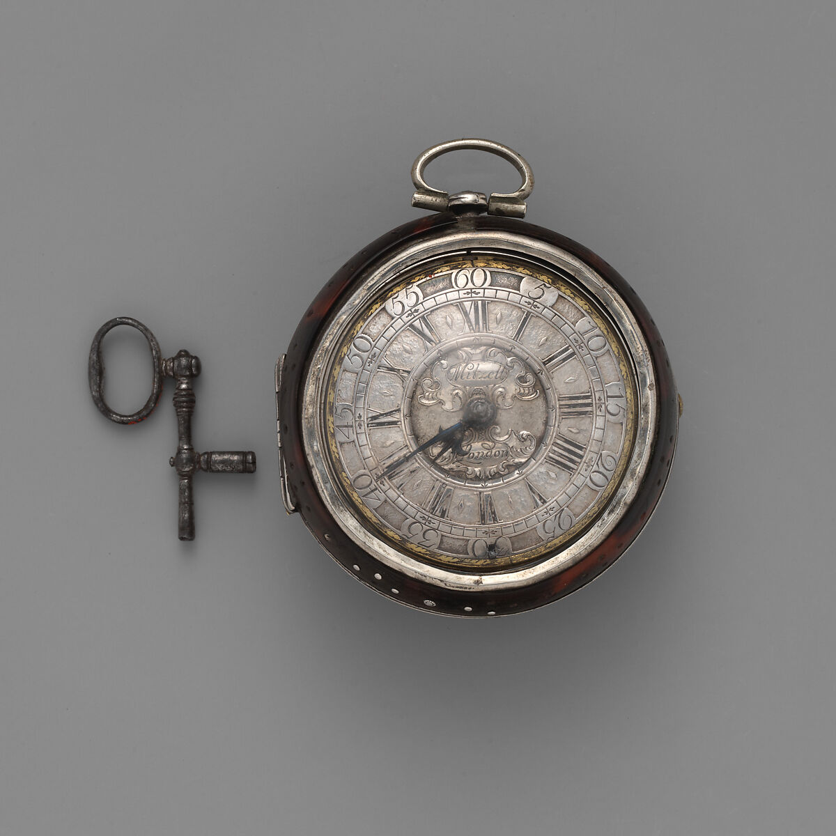 Watch, Watchmaker: John Mitzell (active London), Tortoiseshell, silver, British, London 