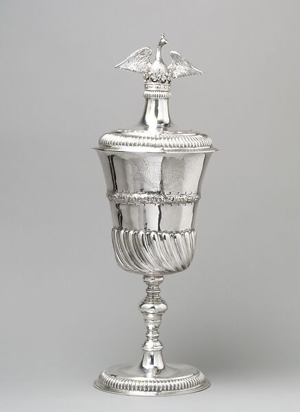 Standing cup with cover, Elkington &amp; Co. (British, Birmingham, 1829–1963), Silver on base metal, British, Birmingham, after Irish original 