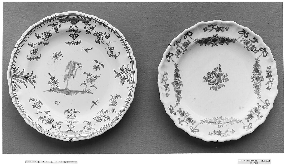 Plate, Faience (tin-glazed earthenware), French, Montpellier 