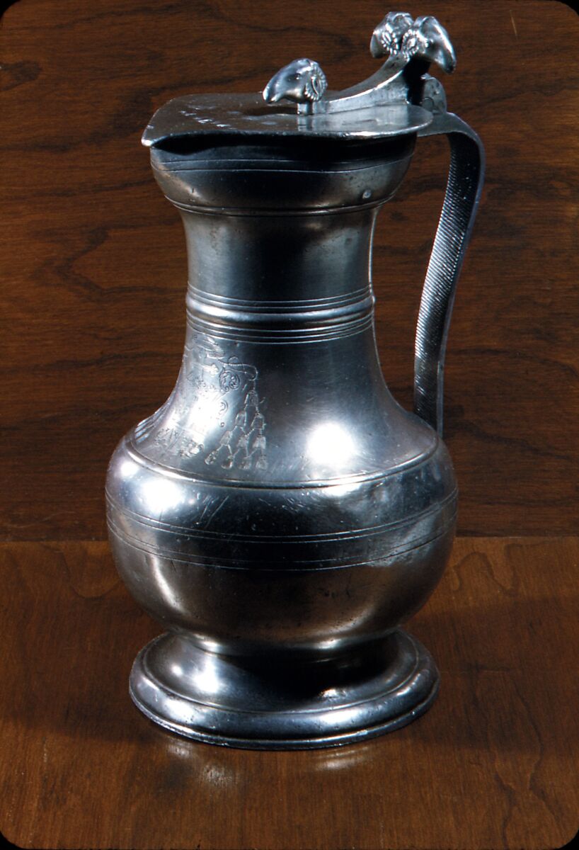 Flagon, I. B. (the pewterer), Pewter, Swiss, Wallis canton 