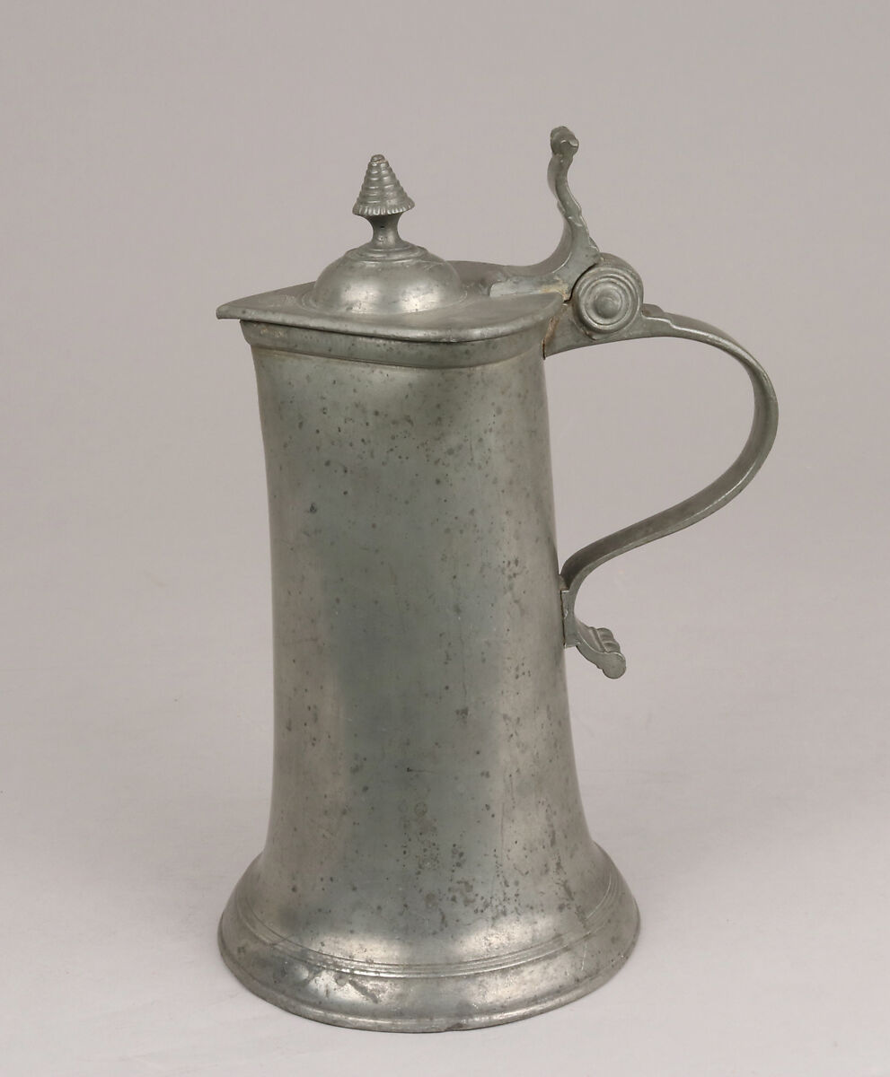 Flagon, Johann II Zimmermann (Swiss, 1744–1822), Pewter, Swiss, Zurich 