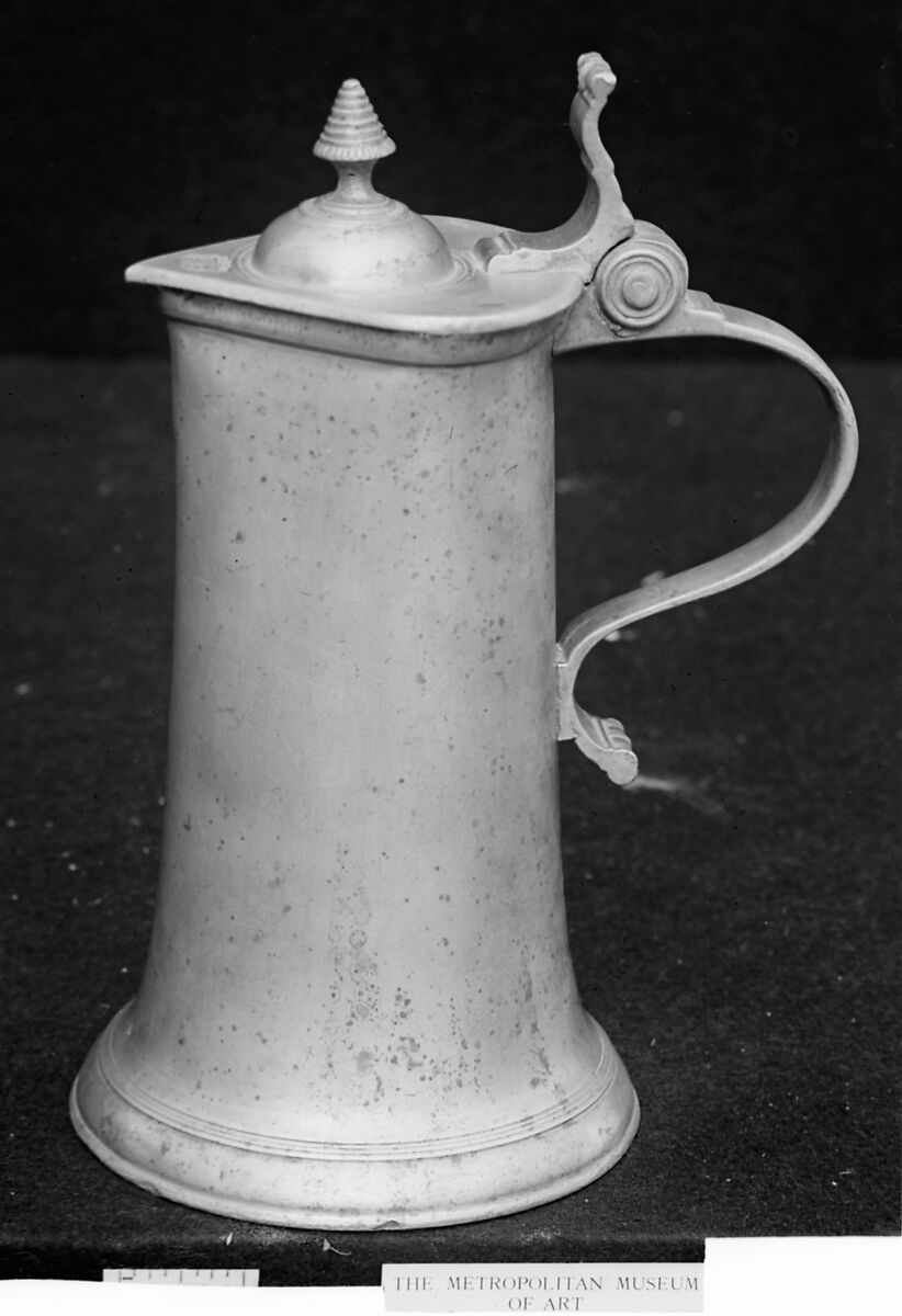 Flagon, Johann II Zimmermann (Swiss, 1744–1822), Pewter, Swiss, Zurich