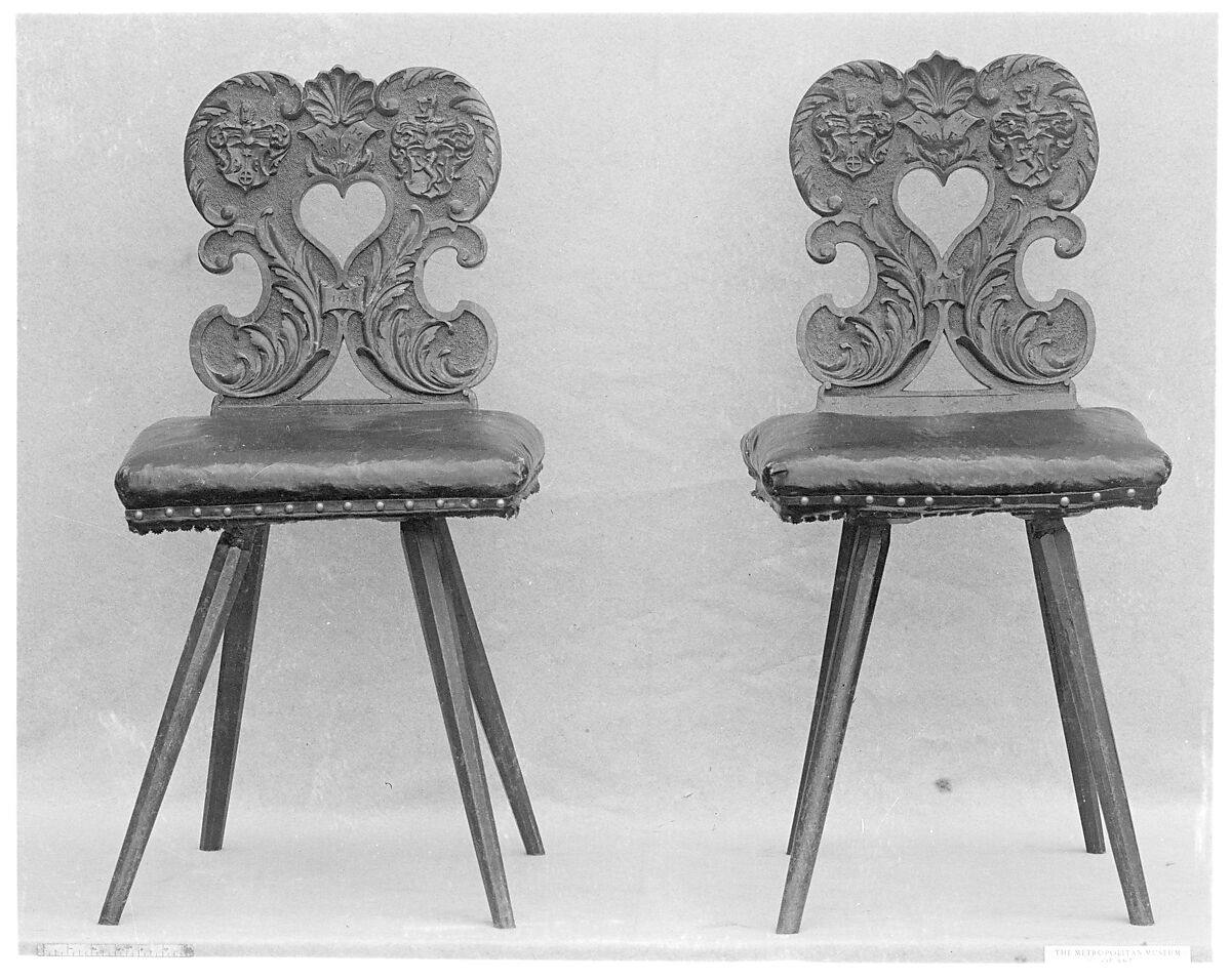 Chair (one of a pair), Wood, Swiss 