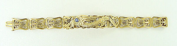 Bracelet, Riker Brothers (active 1892–1926), Gold, diamond, and Montana sapphire, American 