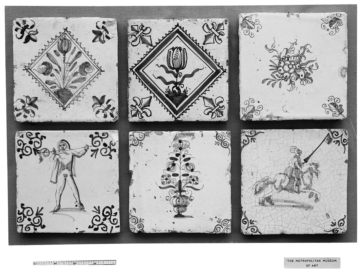 Tile, Tin-glazed earthenware, Dutch