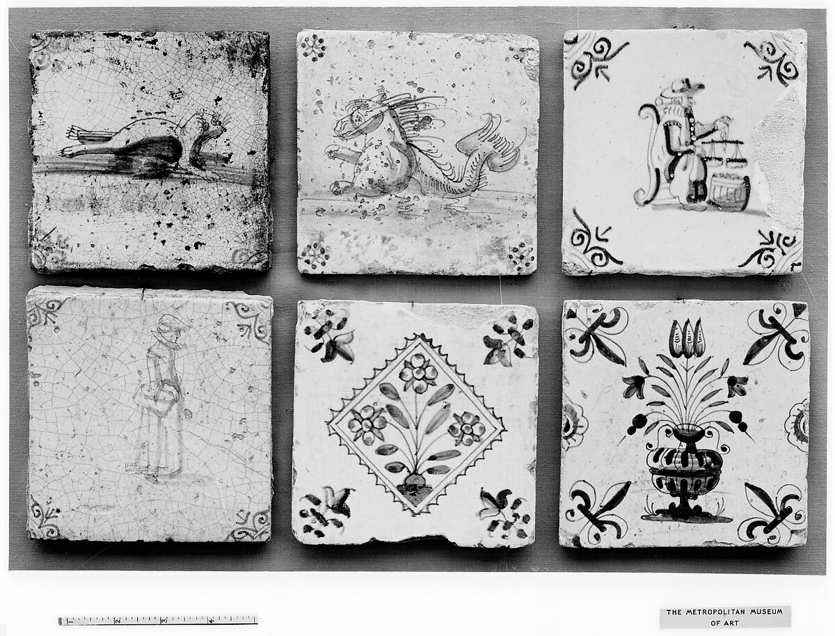 Tile, Tin-glazed earthenware, Dutch