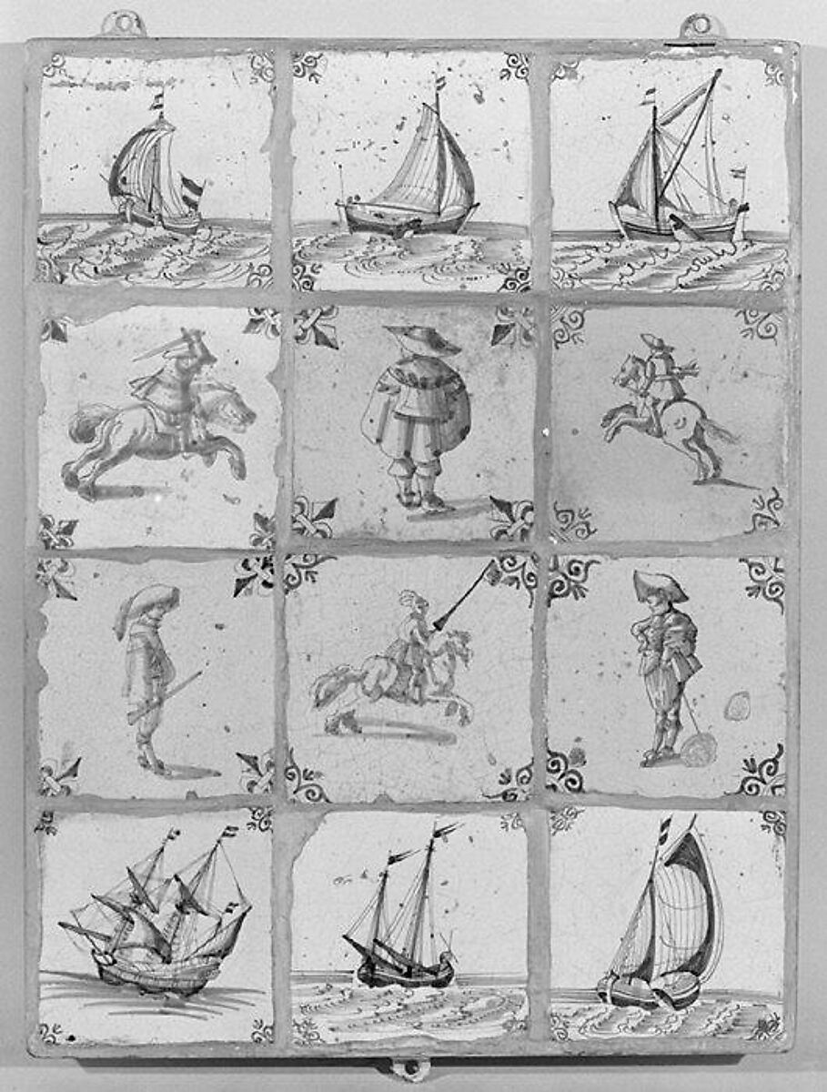 Tile, Tin-glazed earthenware, Dutch