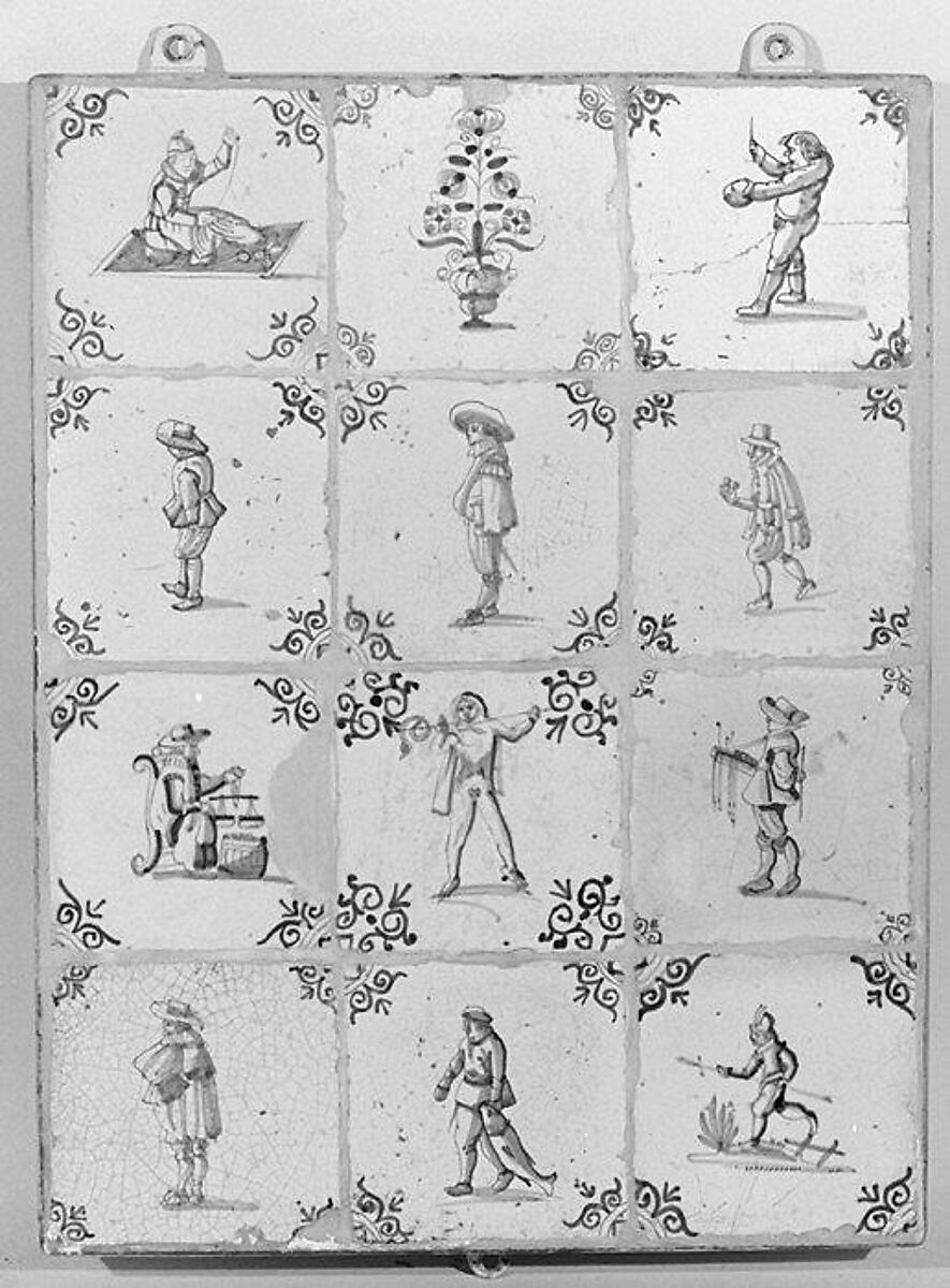 Tile, Tin-glazed earthenware, Dutch