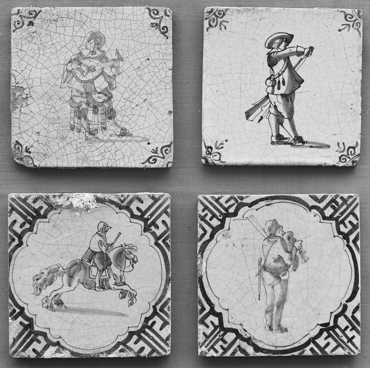 Tile, Tin-glazed earthenware, Dutch 