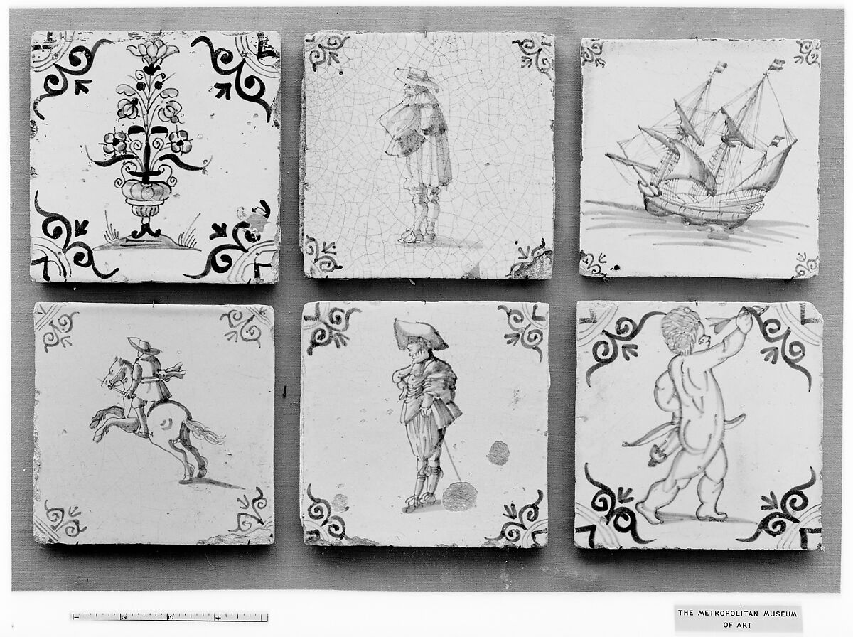 Tile, Tin-glazed earthenware, Dutch 