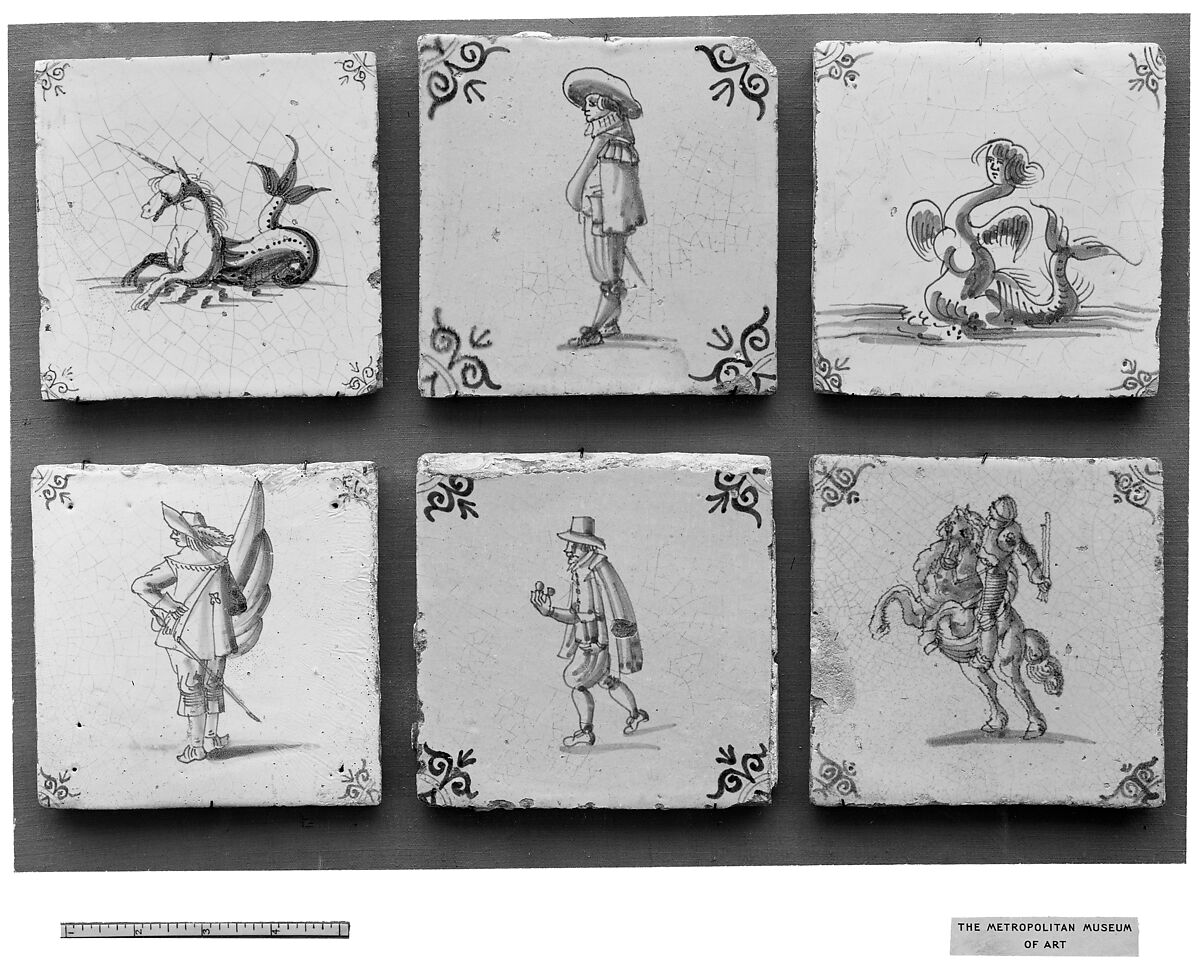 Tile, Tin-glazed earthenware, Dutch 