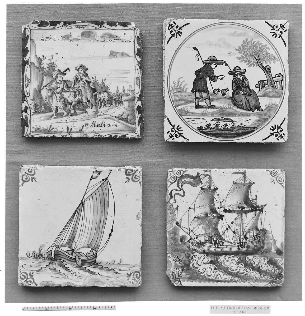 Tile, Tin-glazed earthenware, Dutch 