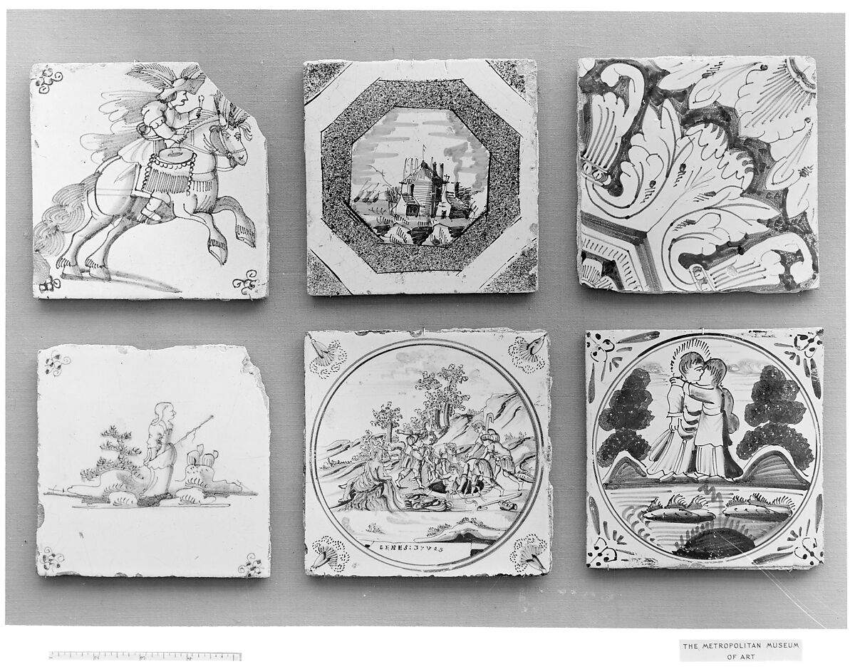 Tile, Tin-glazed earthenware, Dutch 