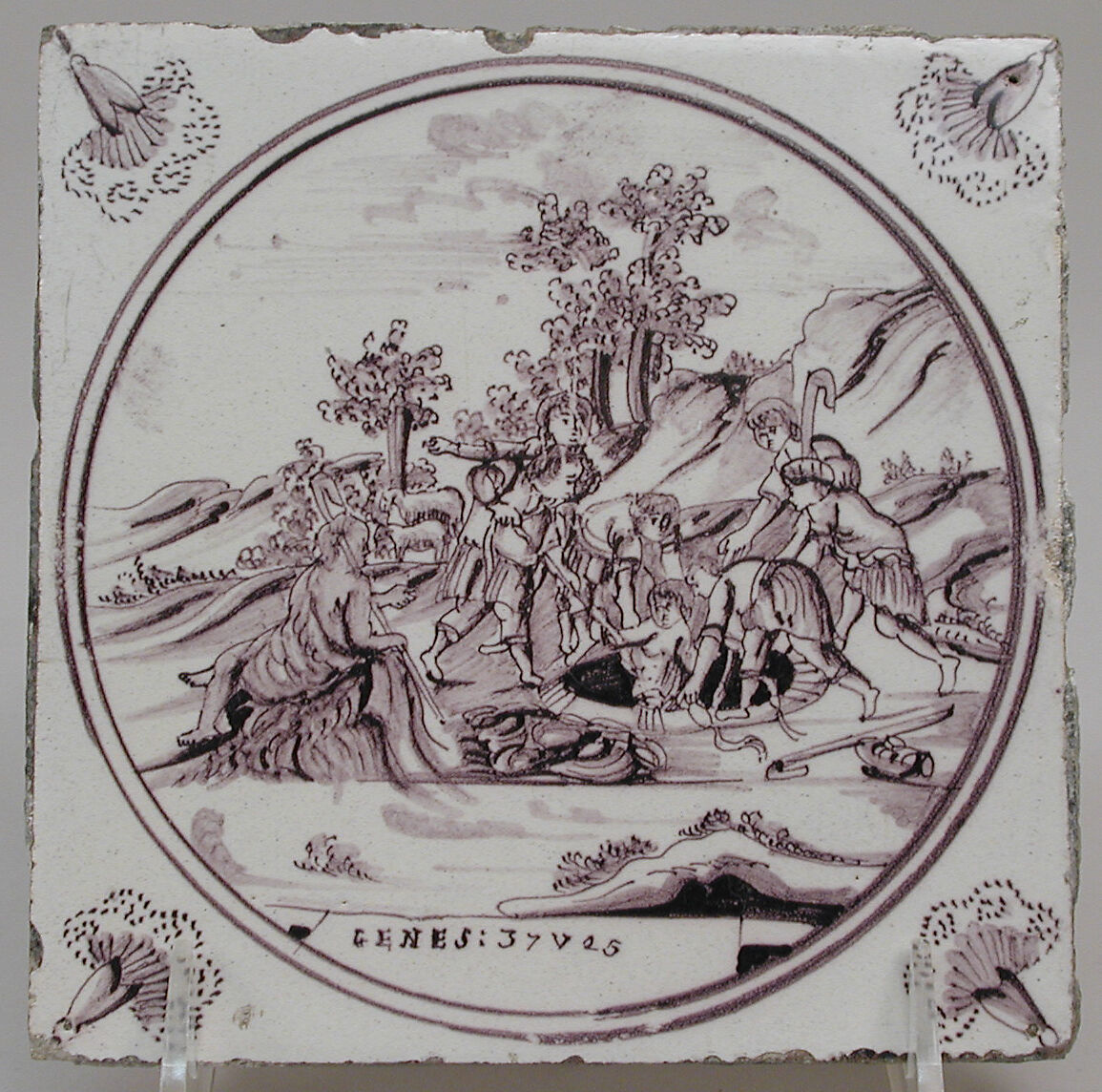 Tile, Tin-glazed earthenware, Dutch 