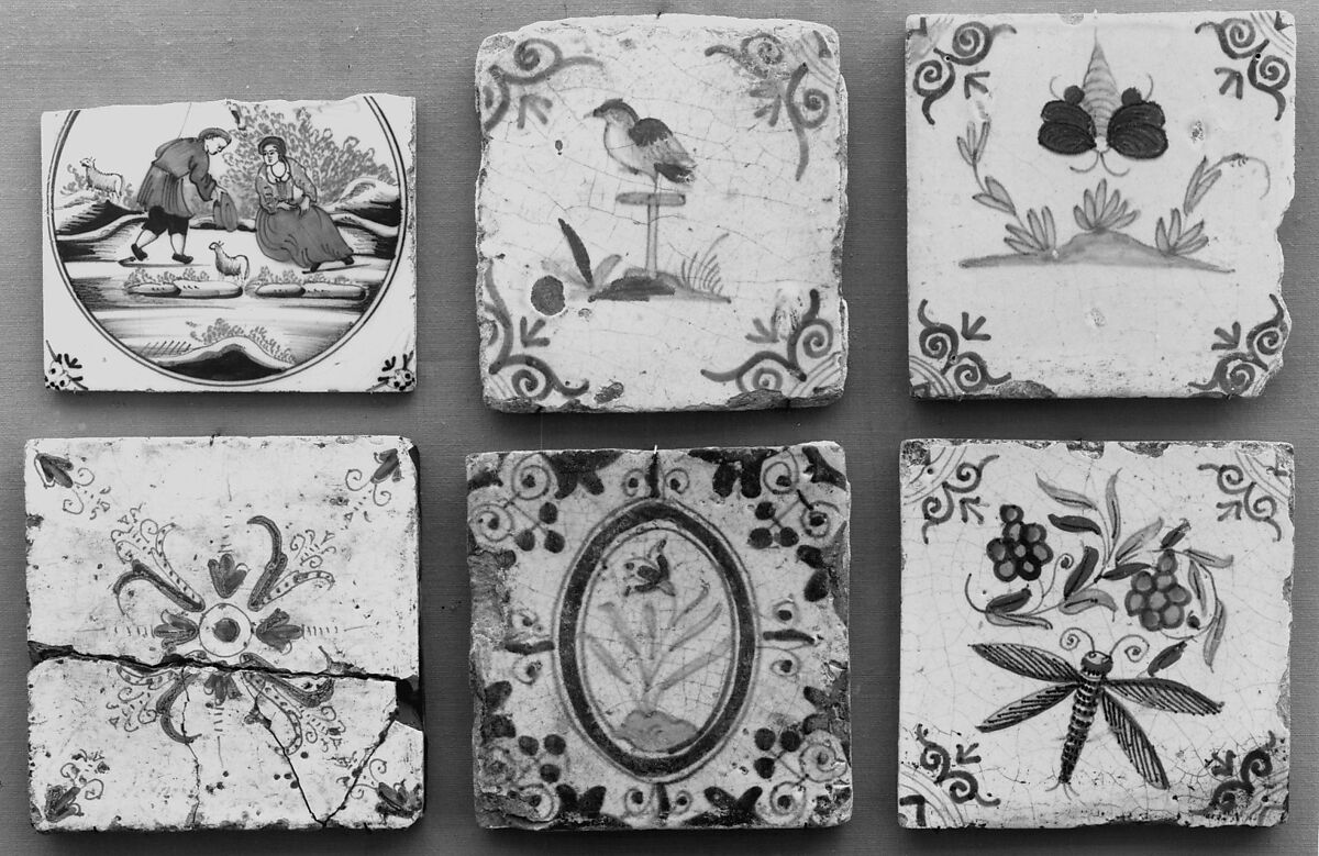 Tile, Tin-glazed earthenware, Dutch 