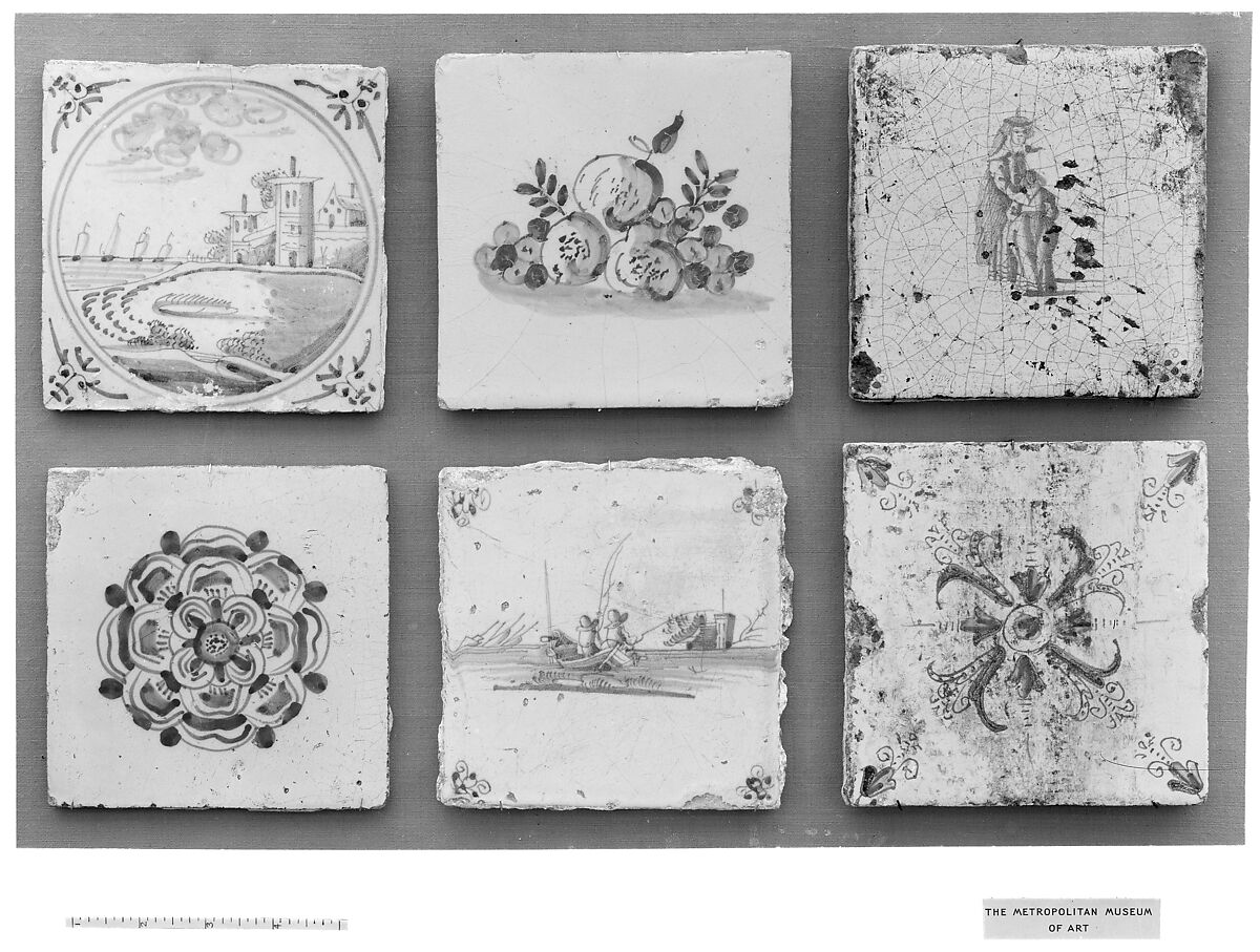 Tile, Tin-glazed earthenware, Dutch 