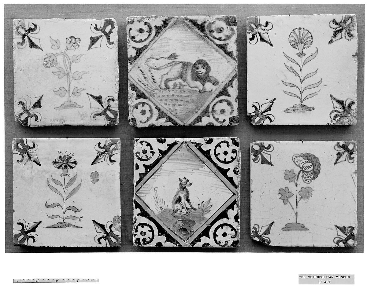 Tile, Maiolica (tin-glazed earthenware), Dutch 