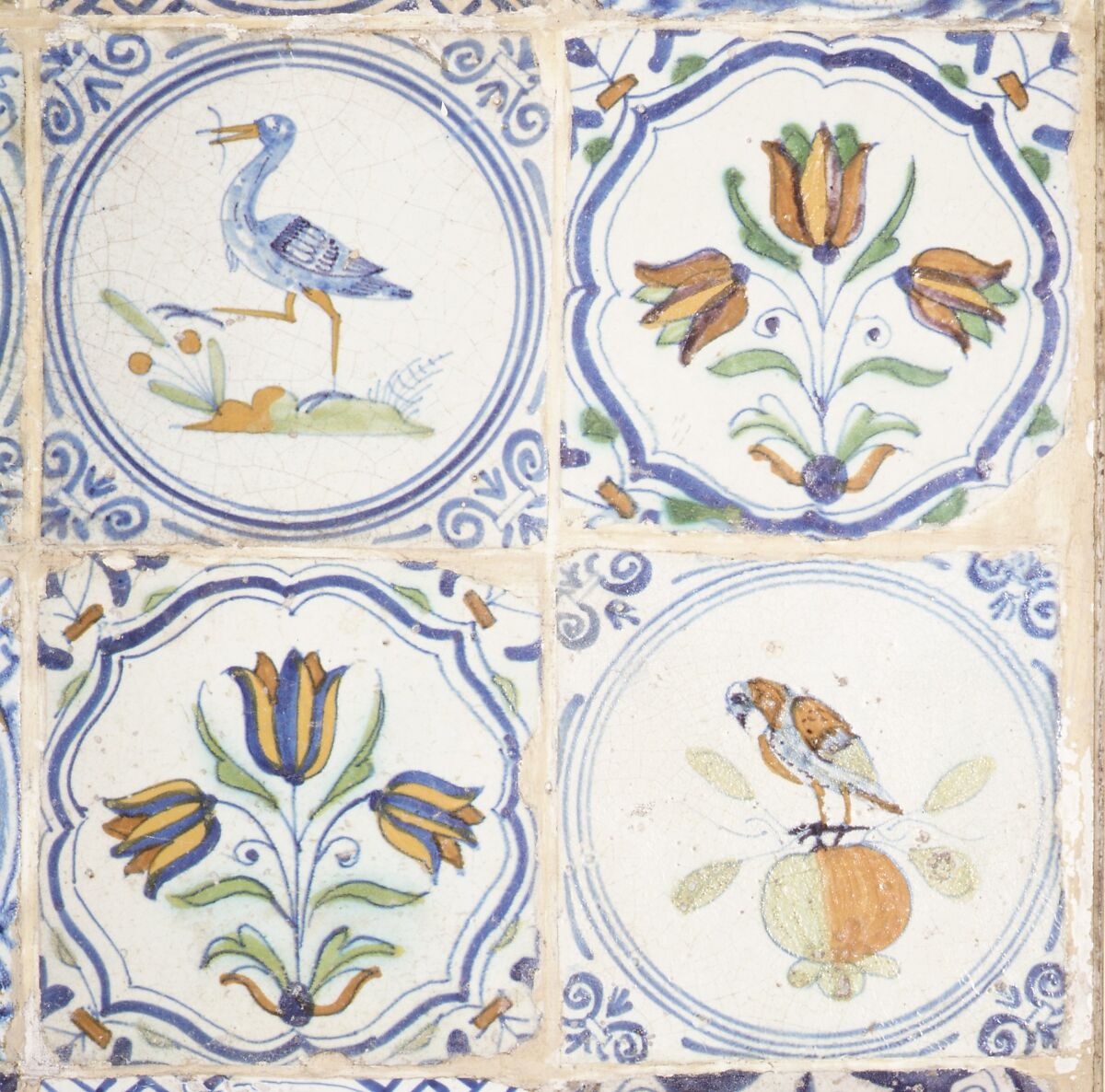 Tile, Tin-glazed earthenware, Dutch 