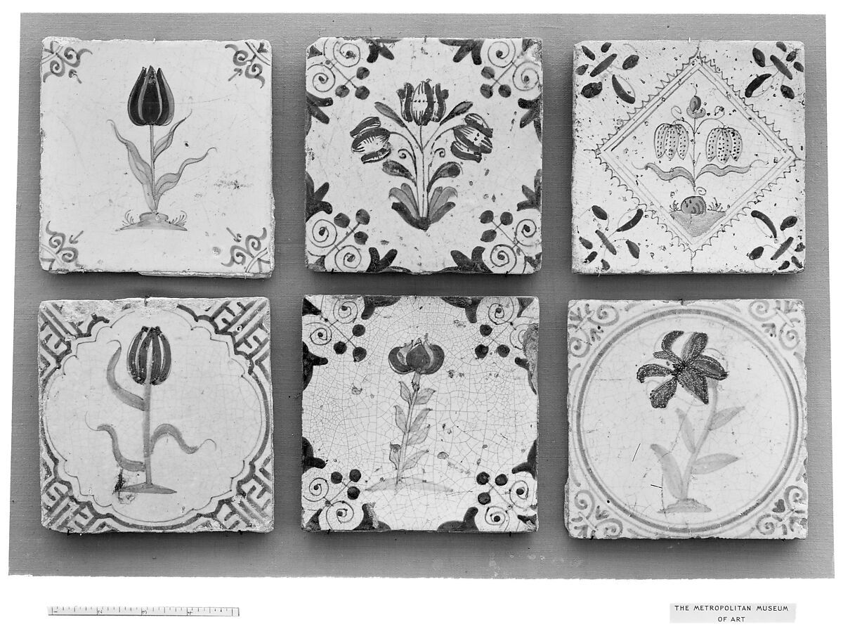 Tile, Tin-glazed earthenware, Dutch, Makkum or Harlingen 