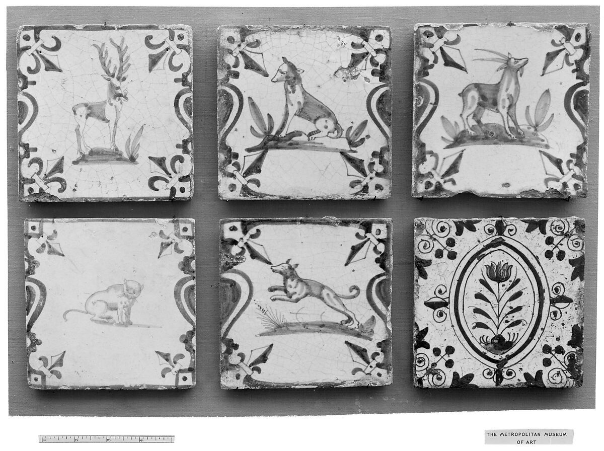 Tile, Tin-glazed earthenware, Dutch 