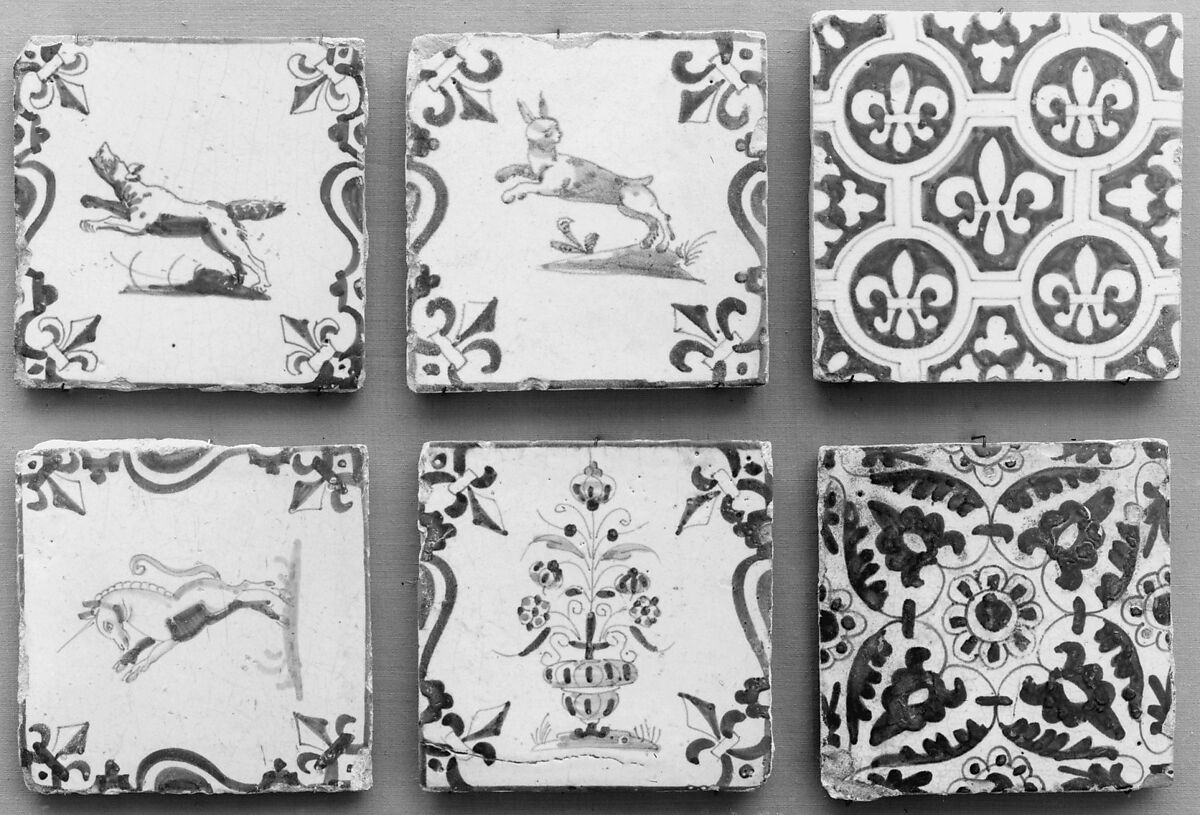 Tile, Tin-glazed earthenware, Dutch 