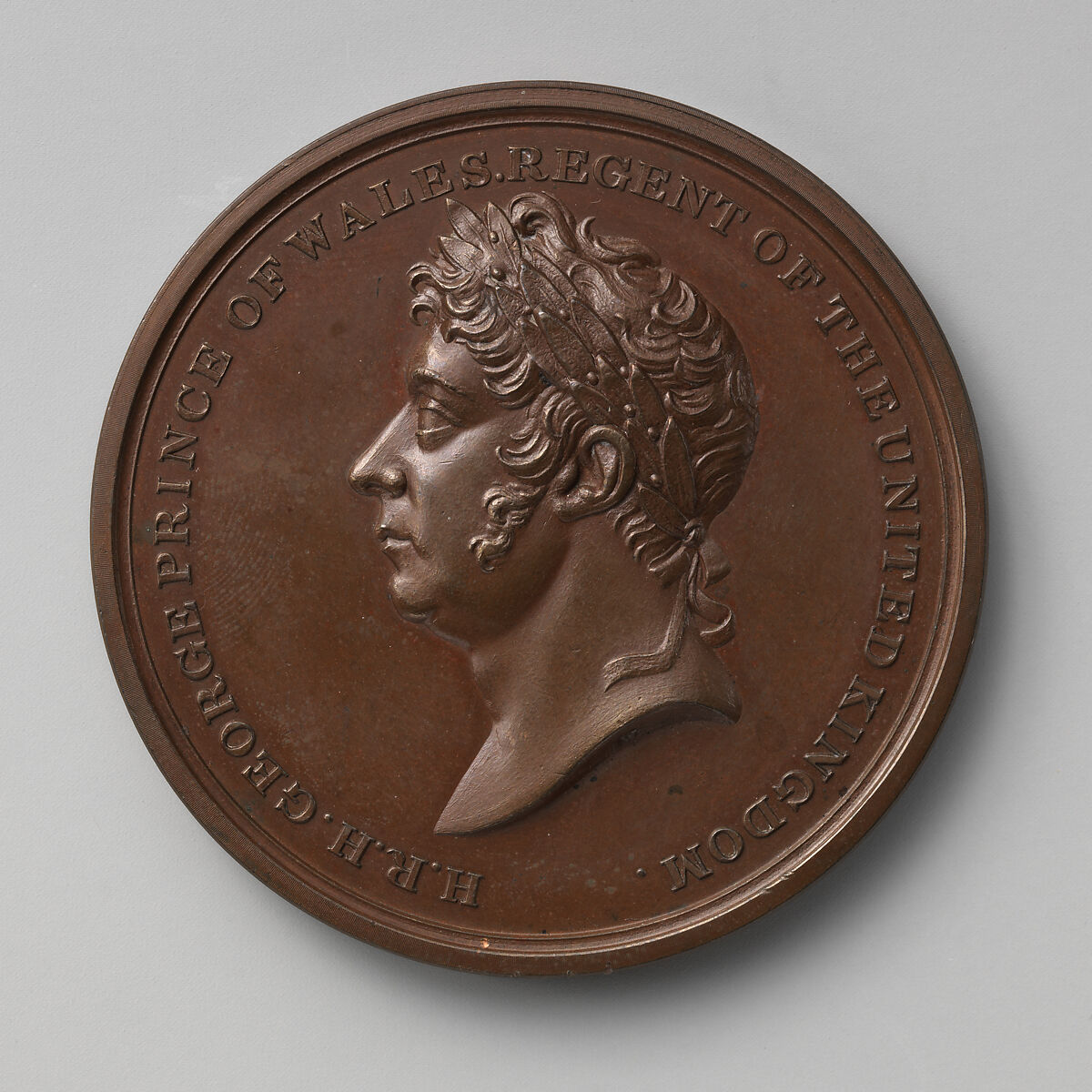 To the Prince Regent, on Conclusion of Peace, Subsequent to Waterloo, 1815, Medalist: Thomas Wyon the Younger (British, 1791–1817), Bronze, British 