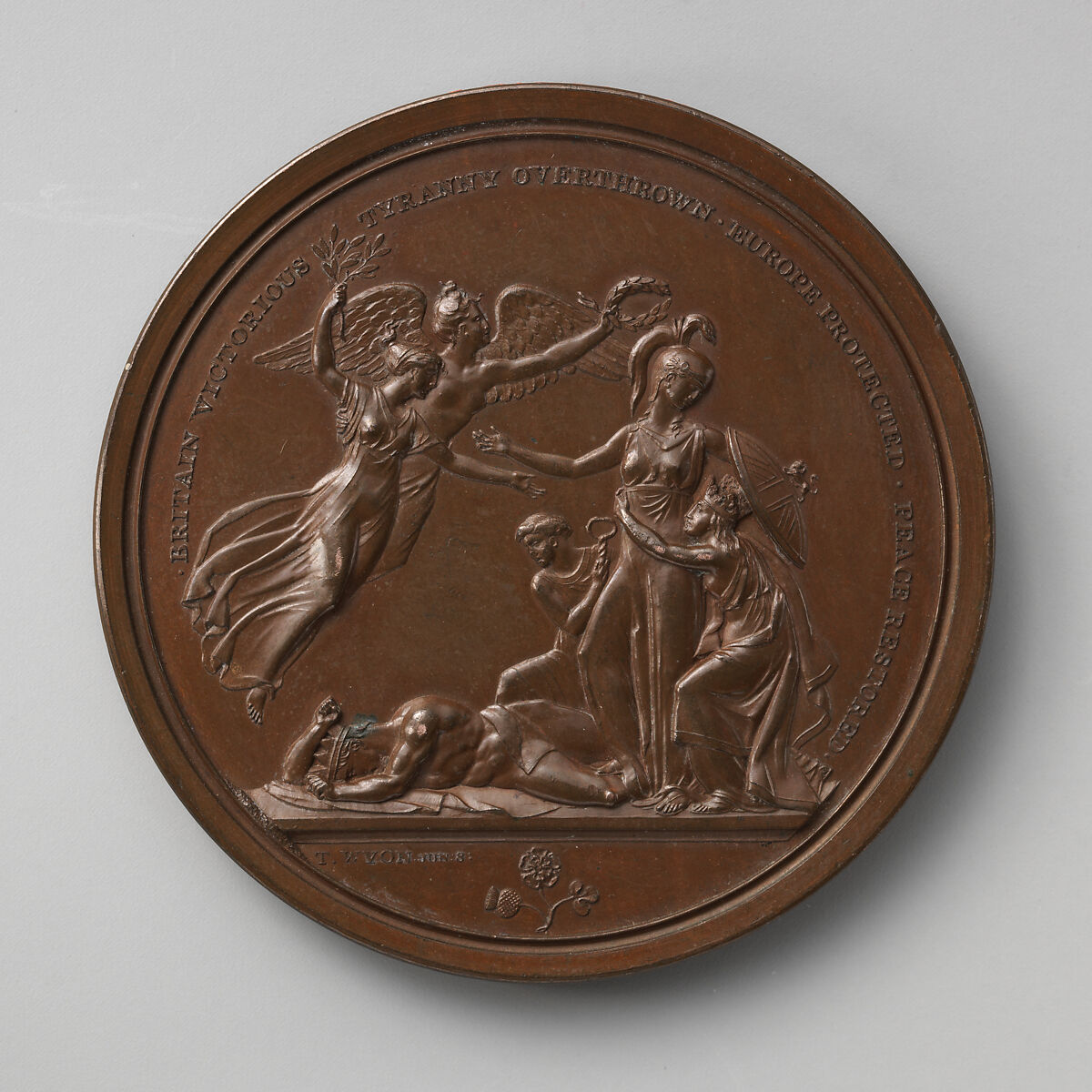 To the Prince Regent, on Conclusion of Peace, Subsequent to Waterloo, 1815, Medalist: Thomas Wyon the Younger (British, 1791–1817), Bronze, British