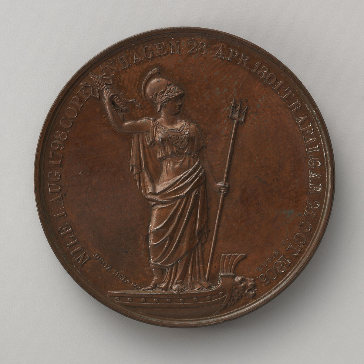 In Memory of Lord Nelson, Medalist (reverse): Jean-Pierre Droz (French, La Chaux-de-Fonds, Neuchâtel 1746–1823 Paris), Bronze, British