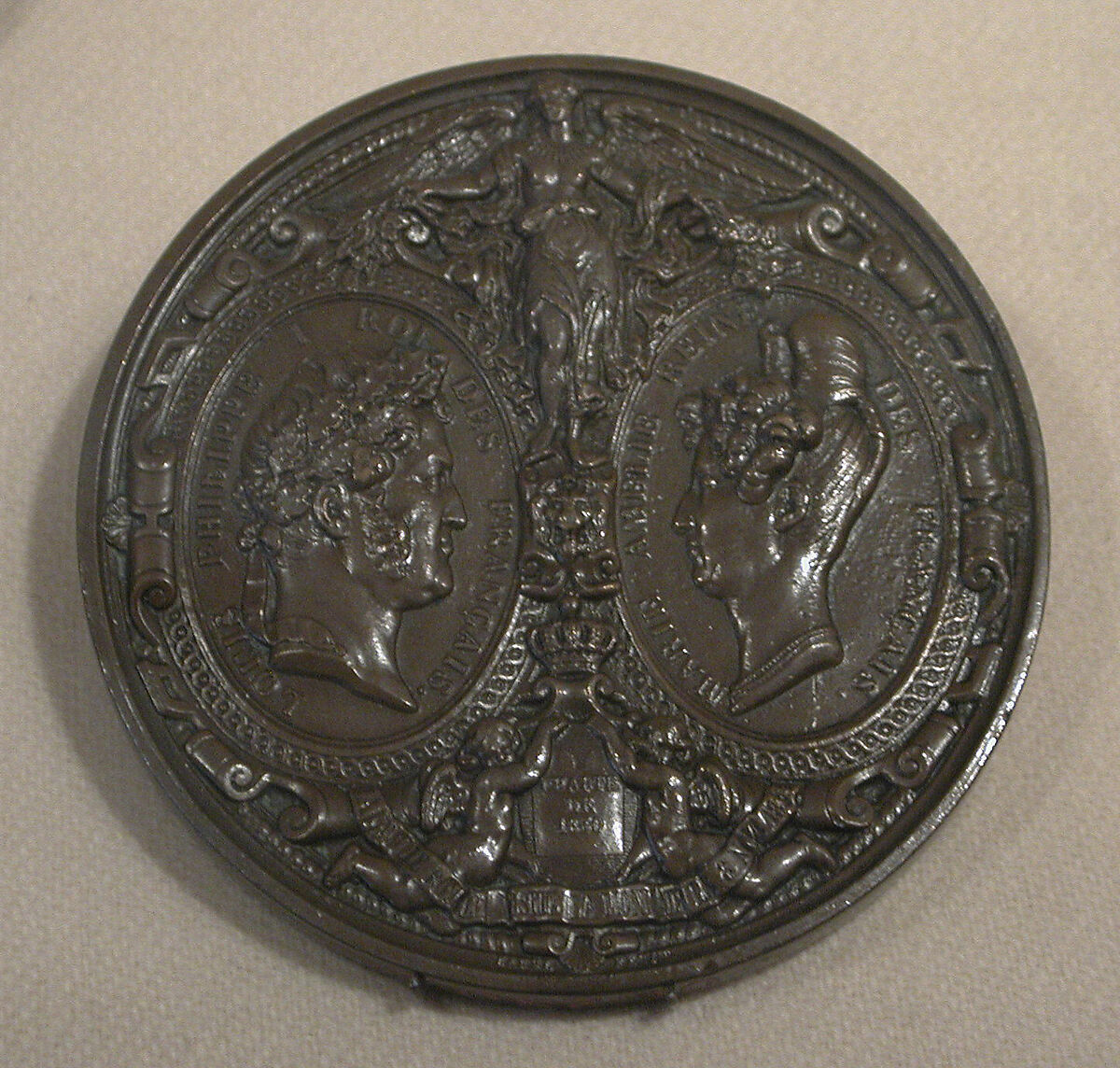 Commemorating the Visit of Louis-Philippe, Queen Marie Amélie, and the Royal Children to the Mint, November 8, 1833, Medalist: Jean-Jacques Barre (French, Paris 1793–1855 Paris), Bronze, cast; brown patina, French, Paris 