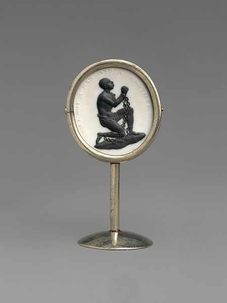 Antislavery Medallion, Josiah Wedgwood (British, Burslem, Stoke-on-Trent 1730–1795 Burslem, Stoke-on-Trent), Jasperware, British, Etruria, Staffordshire