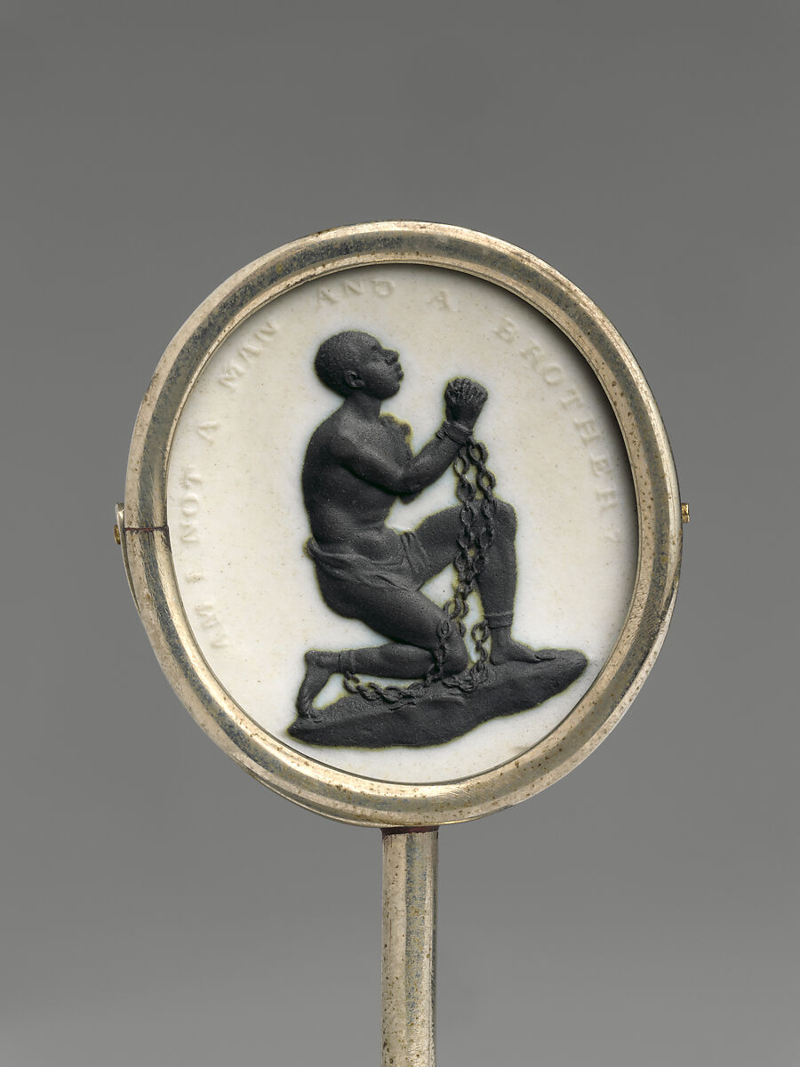Antislavery Medallion, Josiah Wedgwood (British, Burslem, Stoke-on-Trent 1730–1795 Burslem, Stoke-on-Trent), Jasperware, British, Etruria, Staffordshire 