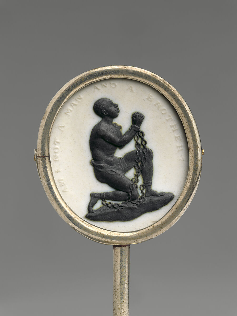 Antislavery Medallion, Josiah Wedgwood  British, Jasperware, British, Etruria, Staffordshire