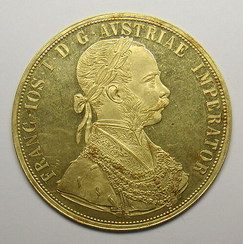 4-ducat piece, Francis Joseph I of Austria, 1888, 40th anniversary of the Emperor's accession