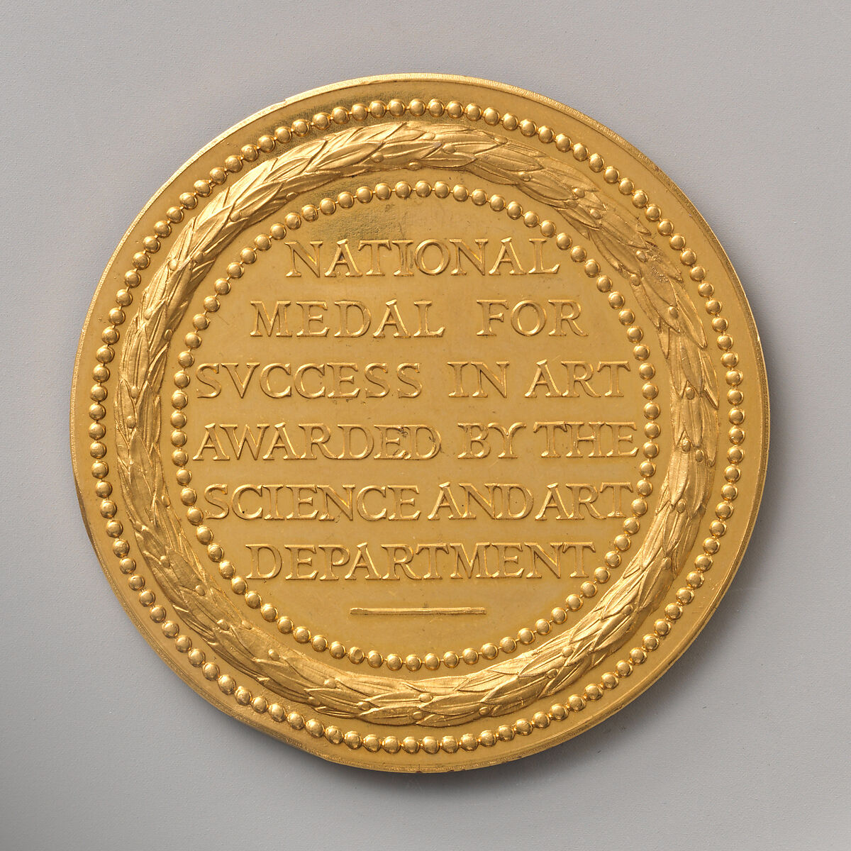 For Success in Art, Medalist: William Wyon (British, Birmingham 1795–1851 Brighton), Gold, British, London