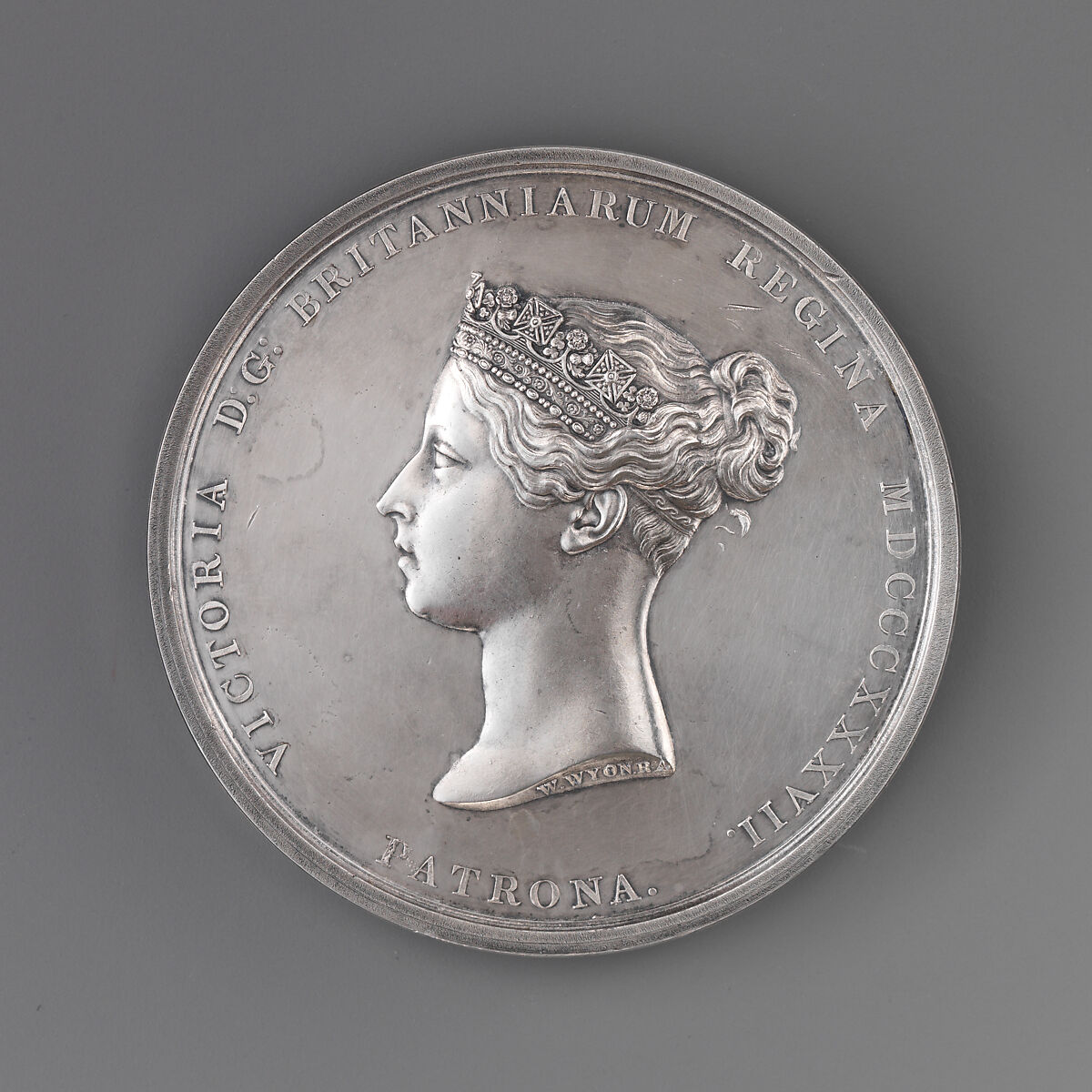 Awarded by the Royal Academy of G.F. Munn for Studies from Life, 1874, Medalist: William Wyon (British, Birmingham 1795–1851 Brighton), Silver, British 