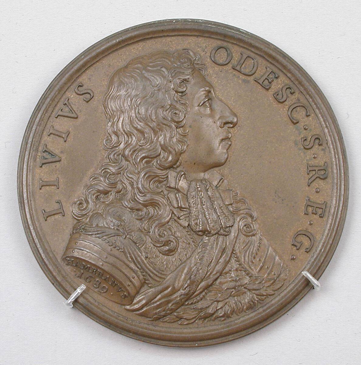 In honor of Livio Odescalchi, Gonfaloniere (Standard-Bearer) of the Holy Roman Church, Medalist: Giovanni Martino Hamerani (Italian, 1646/9–1705), Bronze, Italian 