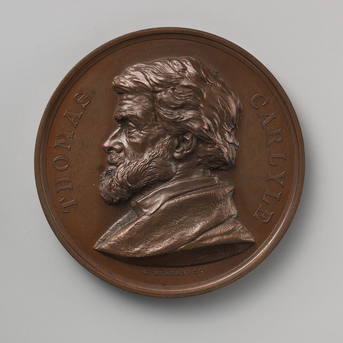 In Honor of Thomas Carlyle's 80th birthday, 1875, Medalist: Joseph Edgar Boehm (British (born Austria), Vienna 1834–1890 London), Bronze, struck, British 