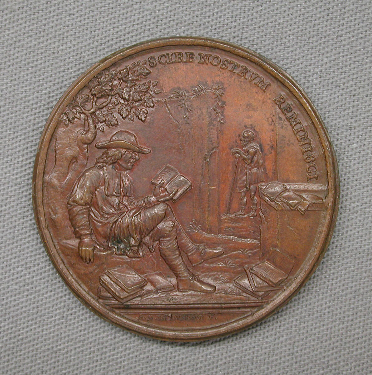 In Honor of Antonio Magliabecchi, Florentine Librarian, Medalist: Maria Antonio di Gennaro (Italian, Naples ac. 1675–1744 Vienna), Bronze, Italian
