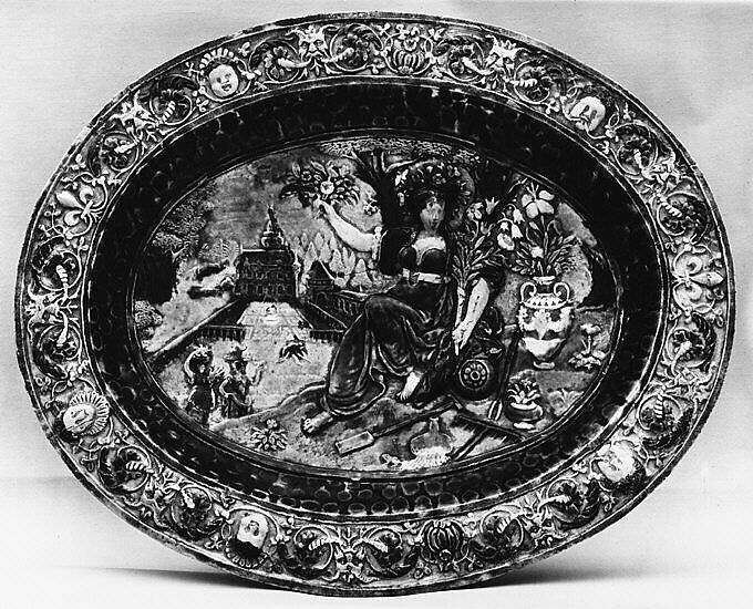 Dish, Style of Bernard Palissy (French, Agen, Lot-et-Garonne 1510–1590 Paris), Lead-glazed earthenware, French 