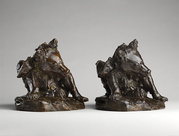 Bear Cub Grooming, Paul Wayland Bartlett (American, New Haven, Connecticut 1865–1925 Paris), Bronze, American