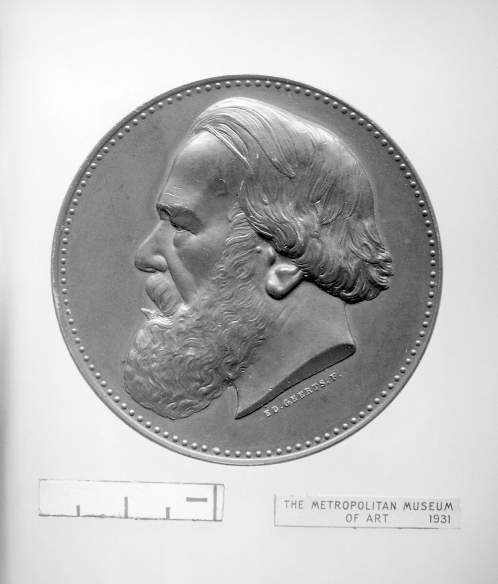 Professor Joseph Van Beneden of Louvain (1809–1894), Medalist: Edouard Louis Geerts (1826–1889), Bronze, Belgian 